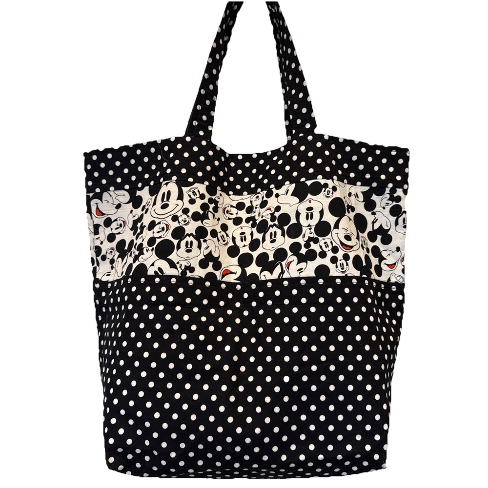 Mickey Mouse Polka Dot Reversible Cotton Tote Bag From The Bag Lady